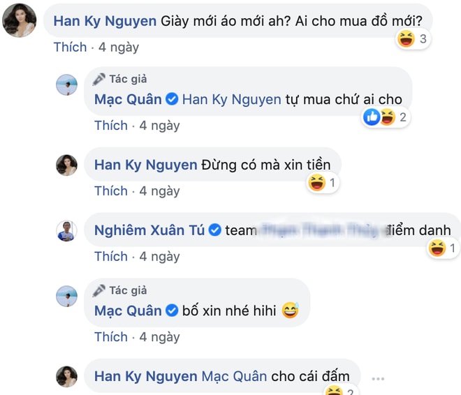 Cô nàng Kỳ Hân quản chồng từ xa. Ảnh: internet.