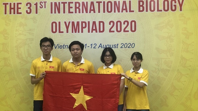 4 em học sinh đoạt giải kỳ thi Olympic sinh học quốc tế năm 2020. Ảnh: internet.