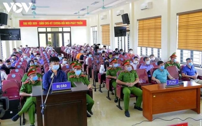 Phiên tòa xét xử bị cáo Hồ Trung Dũng. Ảnh: TL.