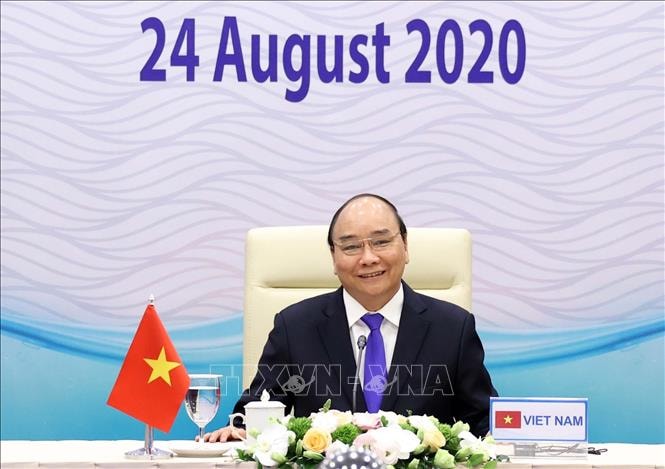 Thủ tướng Nguyễn Xuân Phúc tham dự Hội nghị Cấp cao Hợp tác Mekong - Lan Thương lần thứ 3. Ảnh: TTXVN