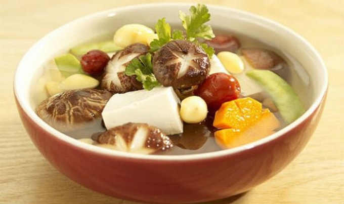canh nấm chay