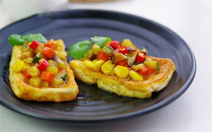 đậu chiên ngũ sắc
