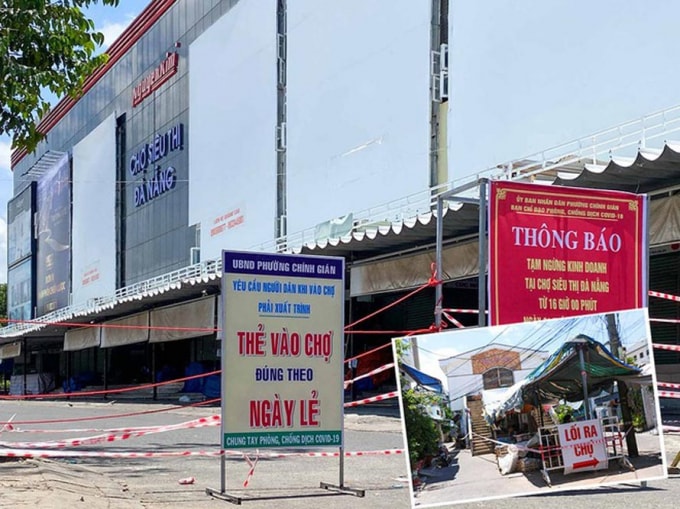 Các chợ Tân Lập, Siêu Thị và Lầu Đèn đang bị phong tỏa. Ảnh: TL