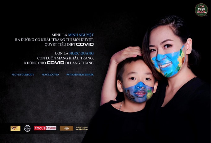 Các câu cổ động mang thông điệp phù hợp với tên của từng nhân vật do các thành viên sáng tạo dành cho các cặp mẹ con
