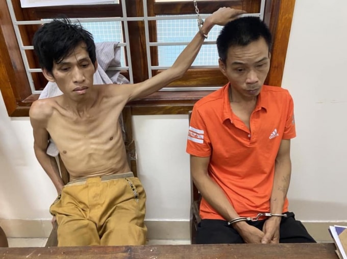 Hai đối tượng tại cơ quan Công an.
