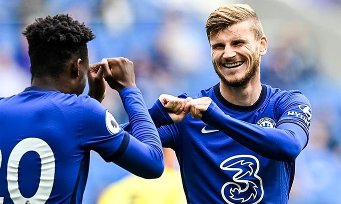 Timo Werner đã lập công ngay trận đầu ra mắt Chelsea. Ảnh: internet.