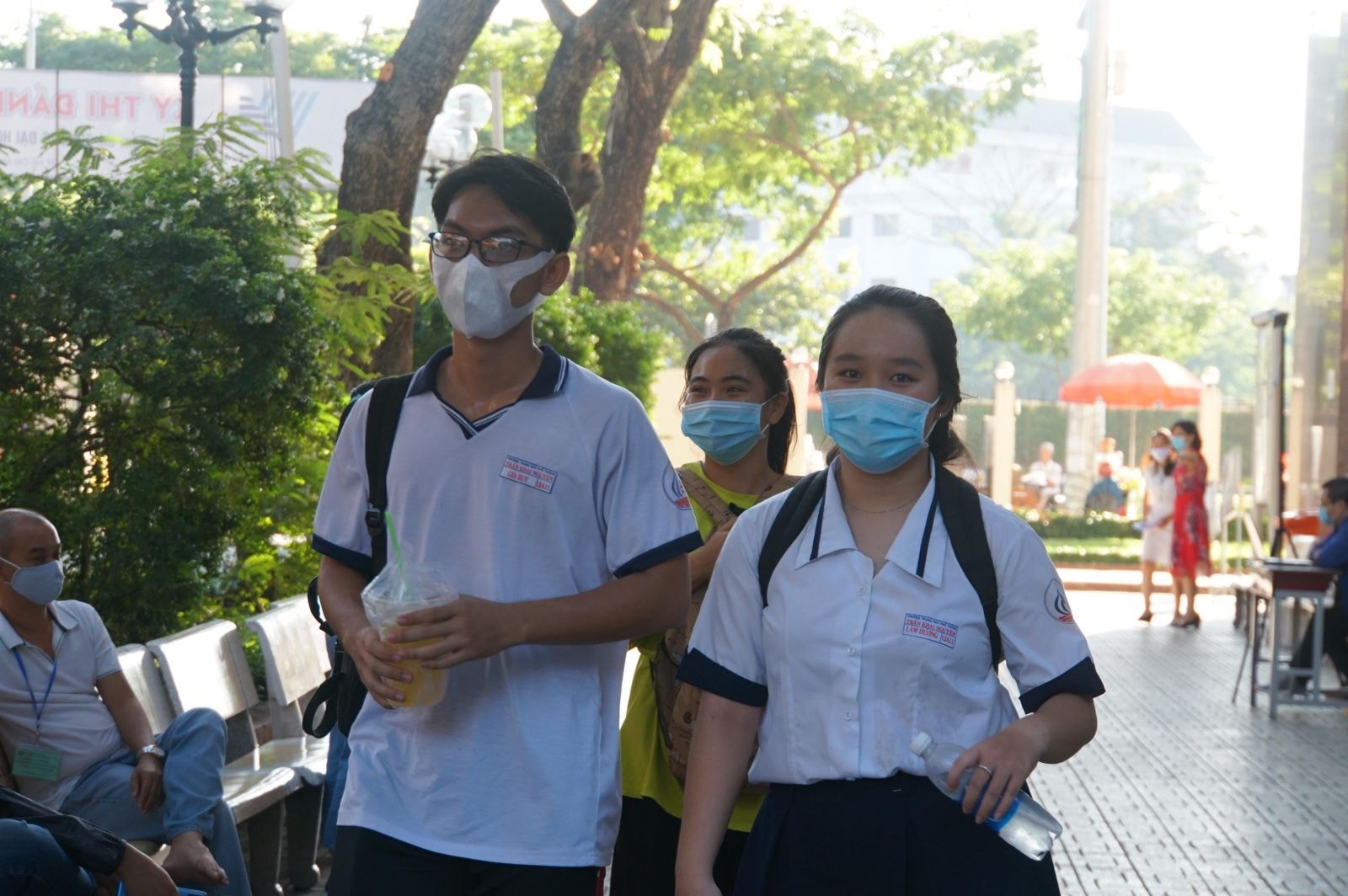 Hiện tại, điểm thi Trường ĐH Khoa học Tự Nhiên (Quận 5) có khoảng 1.100 thí sinh với 32 phòng thi. Ảnh: internet.