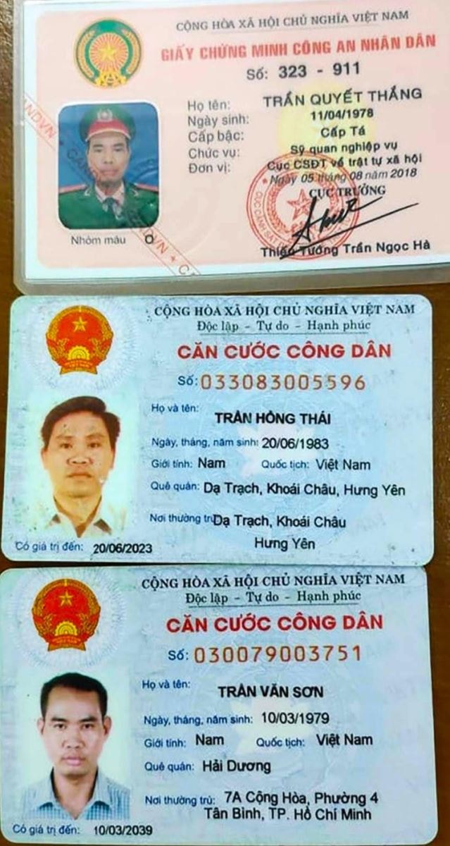 Một số giấy tờ thu giữ của hai đối tượng. Ảnh: internet.