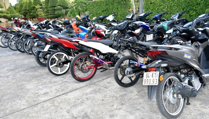 Số xe vi phạm bị tạm giữ. (Ảnh: Trọng Nguyễn)