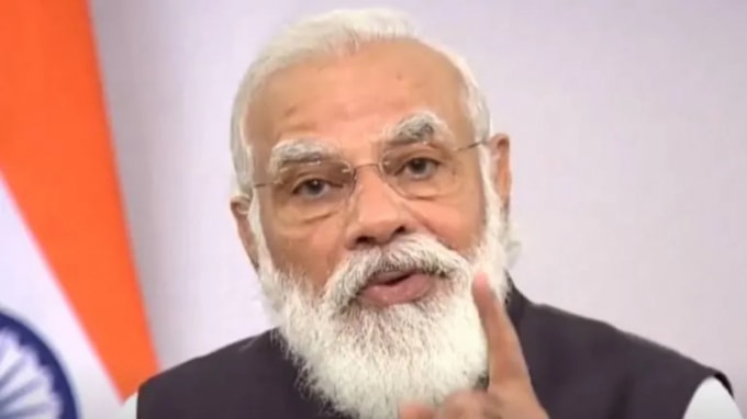 Thủ tướng Ấn Độ Narendra Modi như phát biểu tại Diễn đàn Đối tác Chiến lược Mỹ-Ấn vào ngày 3 tháng 9. Ảnh chụp màn hình từ sự kiện: Nikkei