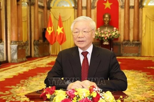 Tổng Bí thư, Chủ tịch nước Nguyễn Phú Trọng phát biểu chào mừng Đại hội đồng AIPA lần thứ 41 - Ảnh: TTXVN