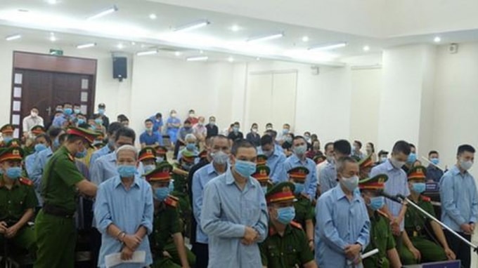Các bị cáo tại phiên toà