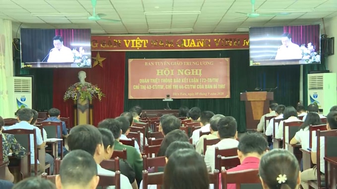 Các đại biểu tham dự tại điểm cầu Điện Biên. Ảnh: TL.