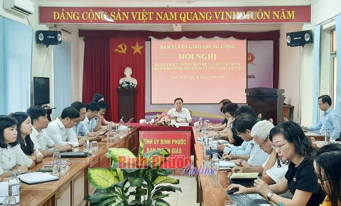 Các đại biểu tham dự hội nghị tại điểm cầu Bình Phước. Ảnh: TL.