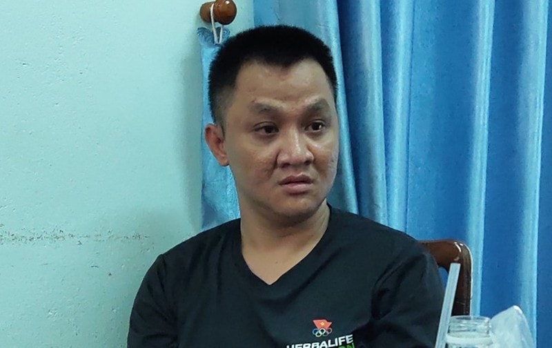 Hình ảnh đối tượng Nguyễn Bá Thiện tại cơ quan điều tra. Ảnh: internet.