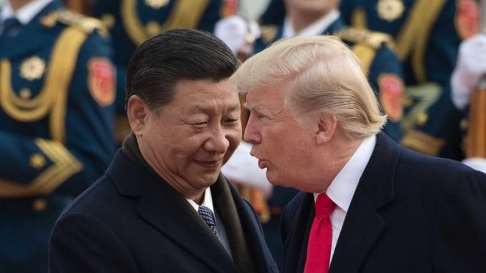 Chủ tịch Trung Quốc Tập Cận Bình (trái) và Tổng thống Mỹ Donald Trump đang có nhiều vấn đề chia rẽ - Ảnh: YouTube