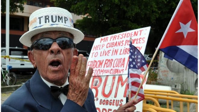 Bài hùng biện cứng rắn của Tổng thống Trump chống lại chế độ ở Havana phổ biến với người Mỹ gốc Cuba - Ảnh: Getty