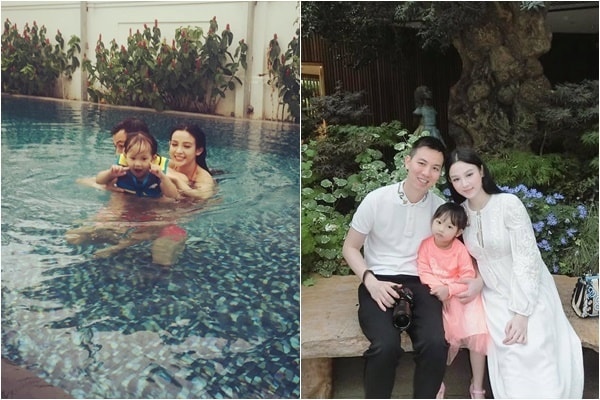 Khoảng khắc hiếm hoi của gia đình Huyền Baby.