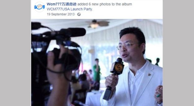 Ming Xu tuyên bố hắn đang điều hành một ngân hàng toàn cầu. Ảnh: BBC