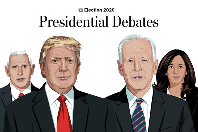 Hai ứng viên Tổng thống và hai phó tướng của mình. Ảnh: Washington Post.