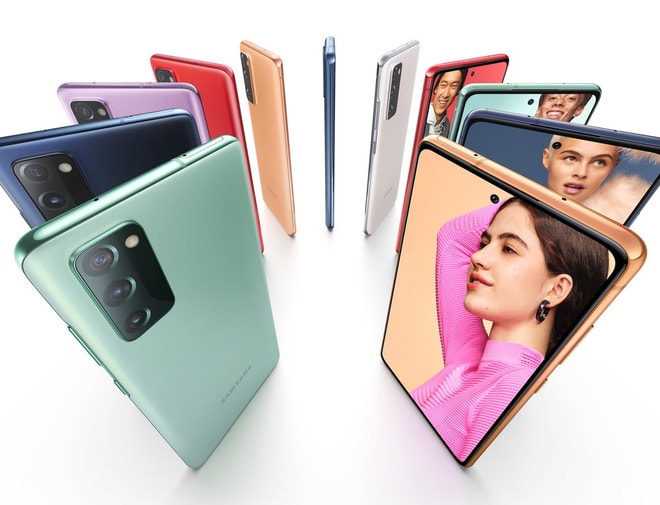 Samsung Galaxy S20 FE được trang bị màn hình phẳng  Super AMOLED 6.5 inch, lớn hơn S20 (6.2 inch) và nhỏ hơn so với S20+ (6.7 inch). Ảnh: internet.