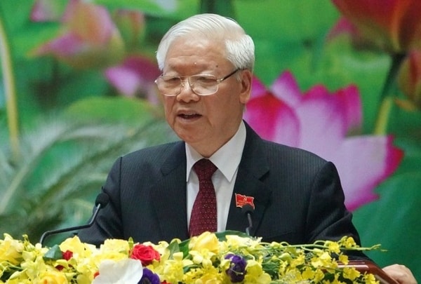 Tổng Bí thư, Chủ tịch nước, Bí thư Quân ủy Trung ương Nguyễn Phú Trọng phát biểu chỉ đạo Đại hội đại biểu Đảng bộ Quân đội lần thứ XI