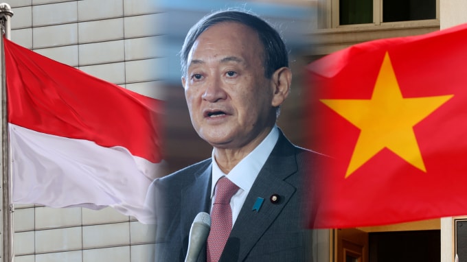 Thủ tướng Yoshihide Suga lựa chọn Việt Nam trong số những nước công du nước ngoài đầu tiên - Ảnh: Reuters/Nikkei