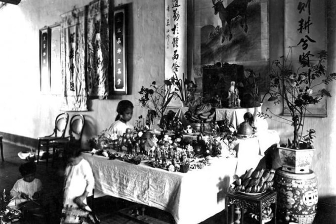 Mâm cỗ bày Trung Thu