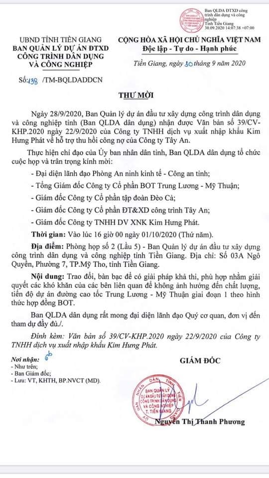 Thư mời họp nhằn giải quyết vấn đề.