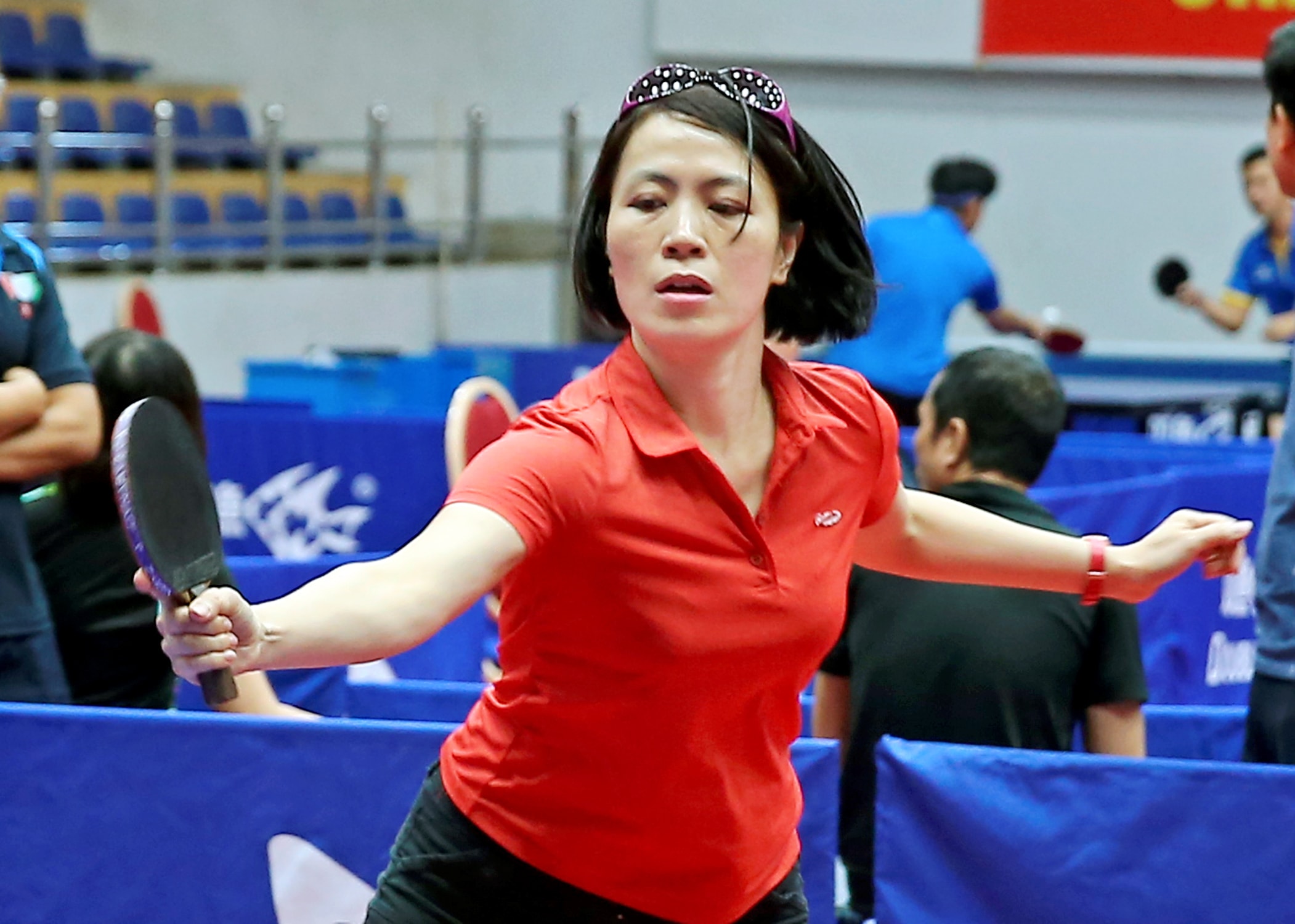 Vận động viên Nguyễn Lan Hương - Đài PTTH - Hà Nội đã có nhiều năm tham gia thi đấu. (Ảnh: Sơn Hải)