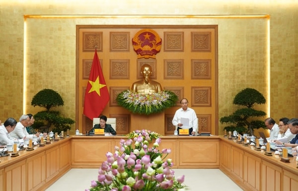 Thủ tướng Nguyễn Xuân Phúc và Chủ tịch Quốc hội Nguyễn Thị Kim Ngân đồng chủ trì Hội nghị. Ảnh: VGP