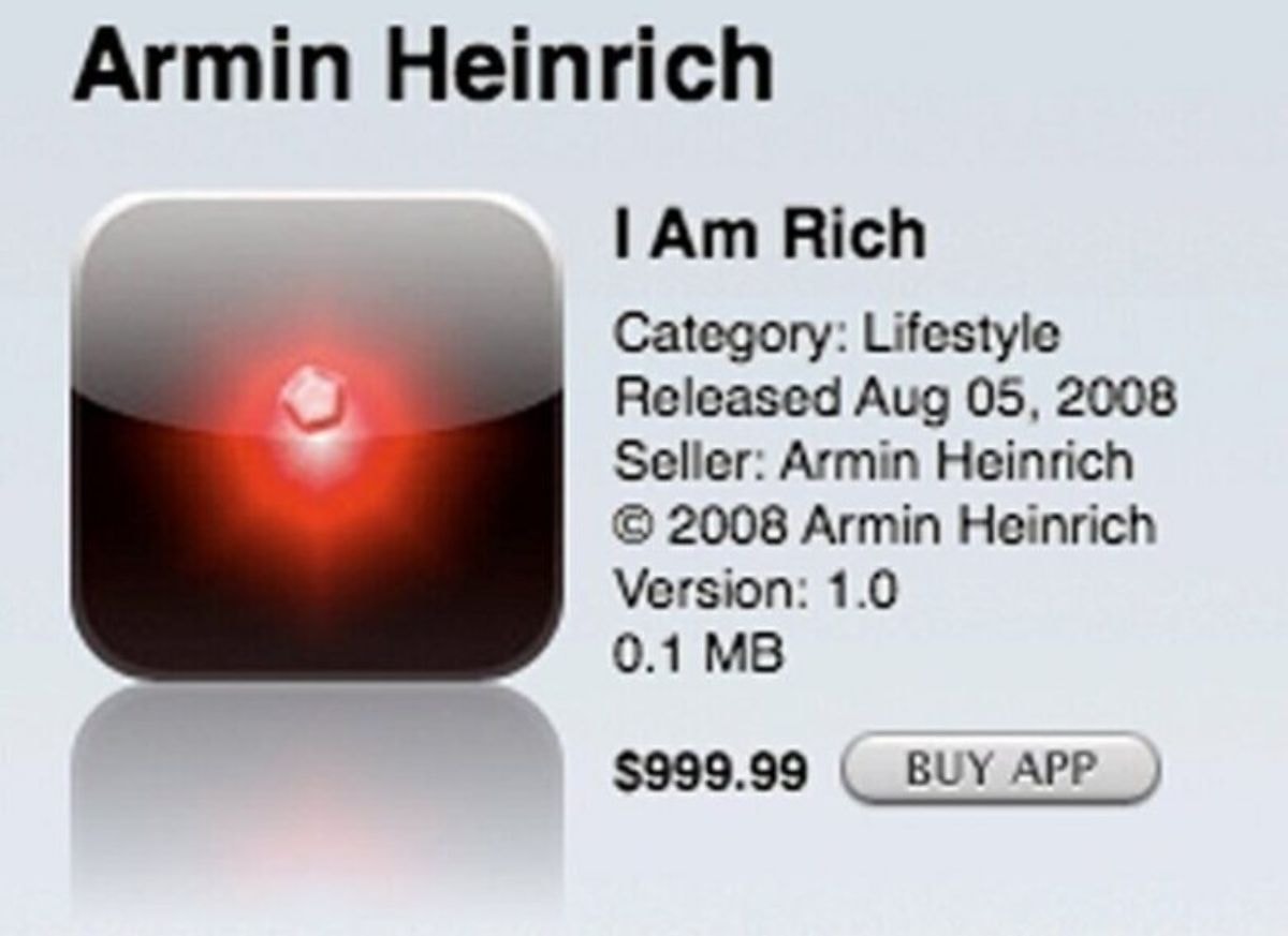 Ứng dụng có tên “I am Rich”. Ảnh: cultofmac