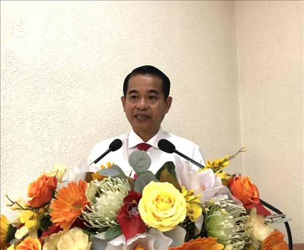 Ông Thái Bảo phát biểu nhận nhiệm vụ. Ảnh: TTXVN