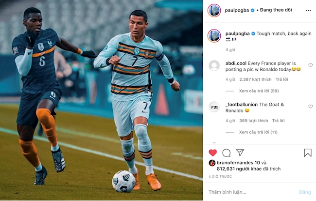 Paul Pogba của MU cũng không ngoại lệ, và một khán giả tinh tế đã để lại dòng bình luận: