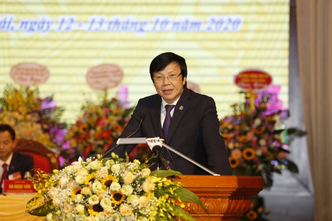 Phó Chủ tịch Thường trực Hội Nhà báo Việt Nam Hồ Quang Lợi phát biểu chỉ đạo Đại hội