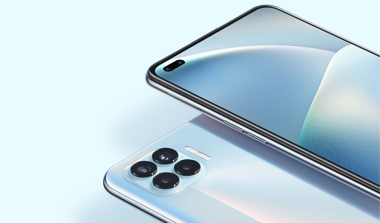 Mặt trước và sau của OPPO Reno4 F. Ảnh: OPPO