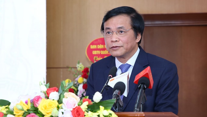 Tổng thư ký Quốc hội, Chủ nhiệm Văn phòng Quốc hội Nguyễn Hạnh Phúc phát biểu tại Lễ khai trương. Ảnh: Duy Thông