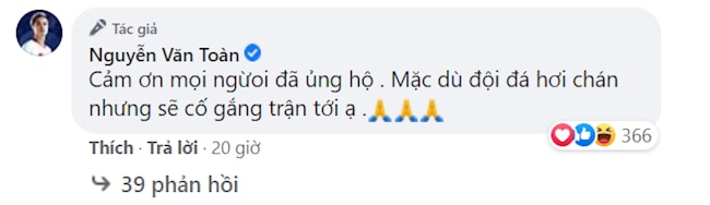 Tiền đạo Văn Toàn thừa nhận HAGL chơi không tốt. Ảnh: bongda24.