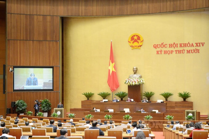 Quang cảnh phiên thảo luận của Quốc hội sáng nay (24/10) về dự thảo Luật Bảo vệ môi trường (sửa đổi).