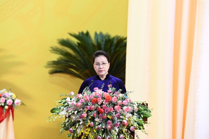 Chủ tịch Quốc hội Nguyễn Thị Kim Ngân: Thanh Hóa phải khai thác và phát huy cao nhất tiềm năng, lợi thế, tạo động lực mới cho tỉnh phát triển. Ảnh: Trần Đại