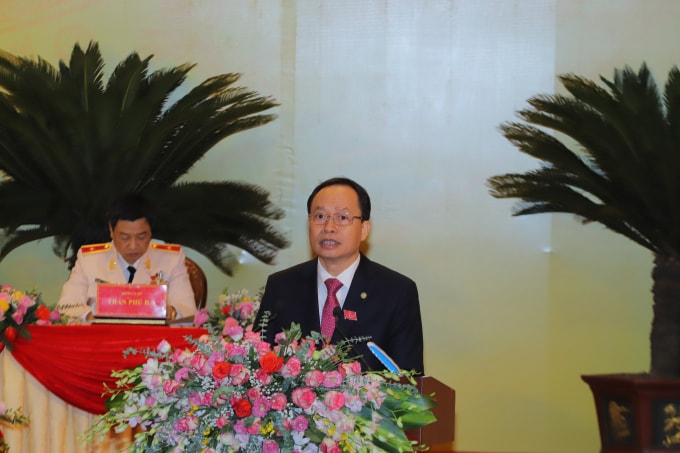 Ông Trịnh Văn Chiến, Ủy viên Trung ương Đảng, Bí thư Tỉnh ủy Thanh Hóa phát biểu khai mạc Đại hội. Ảnh: MH