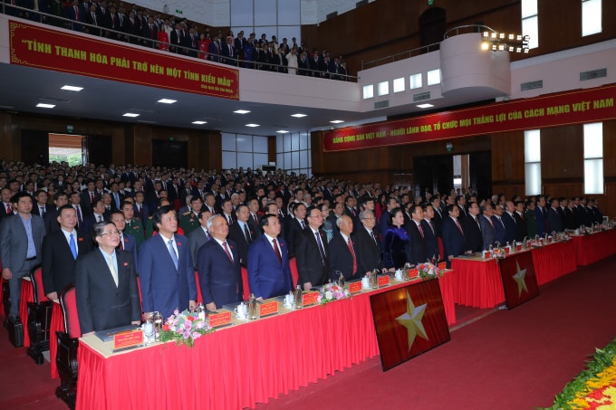 Chủ tịch Quốc hội Nguyễn Thị Kim Ngân và lãnh đạo, nguyên lãnh đạo Đảng, Nhà nước dự Đại hội. Ảnh: MH