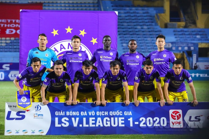 Đội hình xuất phát của Hà Nội FC.
