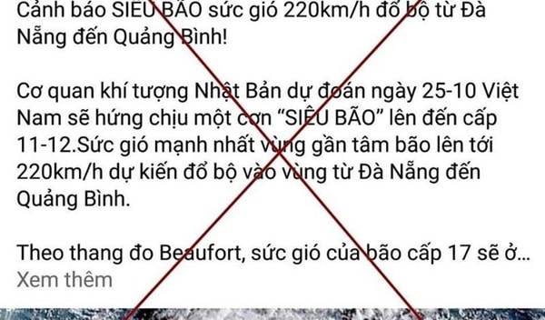 Thông tin về bão Saudel được cơ quan chức năng xác định là sai sự thật