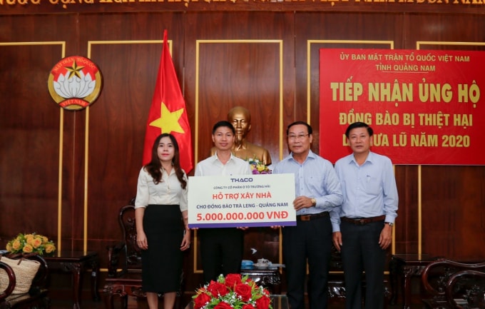 Thaco hỗ trợ dựng lại ngôi làng cho đồng bào Trà Leng, huyện Nam Trà My, tỉnh Quảng Nam.