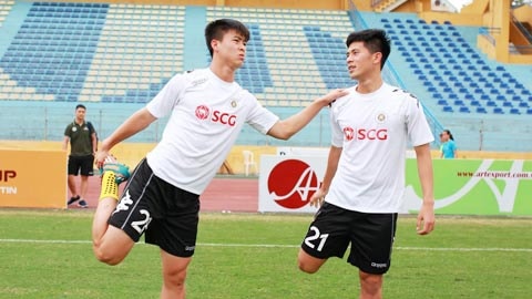 CLB Hà Nội đón tin vui từ bộ đôi Đình Trọng - Duy Mạnh. Ảnh: TL