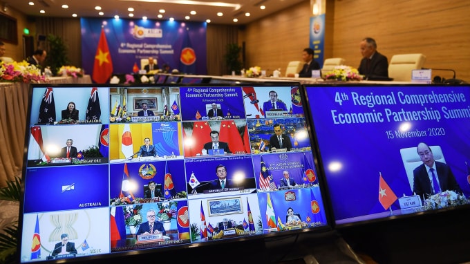 Hiệp định Đối tác Kinh tế Toàn diện Khu vực (RCEP) là một thành công có ý nghĩa to lớn với các nước thành viên và cả cộng đồng quốc tế - Ảnh: Getty