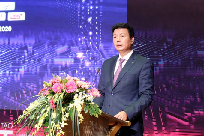 Ông Trần Xuân Đích, Phó Cục trưởng Cục Phát triển thị trường và doanh nghiệp KH&CN phát biểu tại Techfest Đông Nam Bộ 2020.
