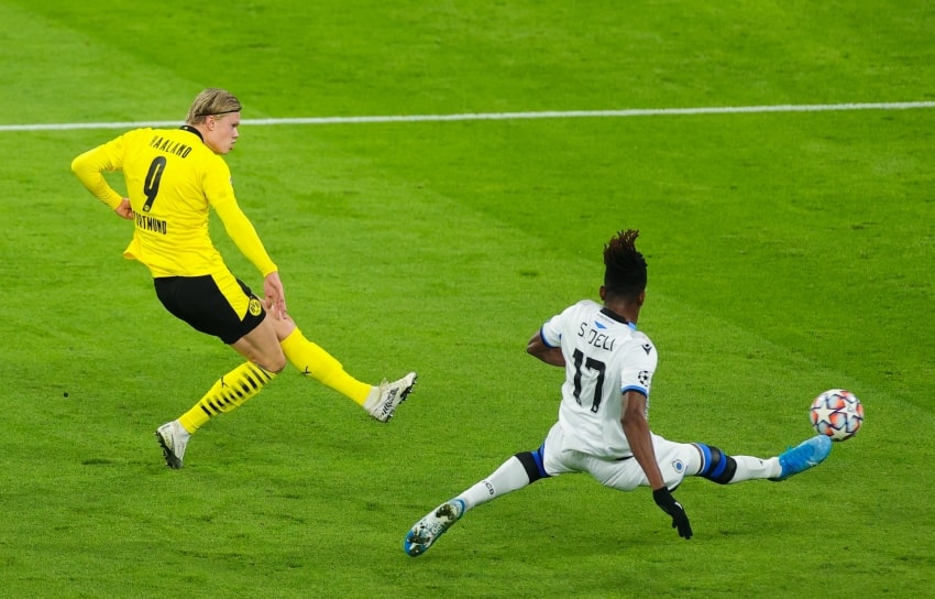 Haaland có màn nổ súng mãn nhãn ở Champions League. Ảnh: Getty