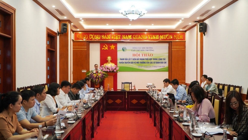 Hội thảo “Tham vấn lấy ý kiến về việc đẩy mạnh phối hợp trong công tác tuyên truyền bảo vệ môi trường của các cơ quan báo chí”. Ảnh: Lê Tâm
